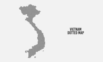 Black halftone dotted vietnam map vector illustration on light grey background