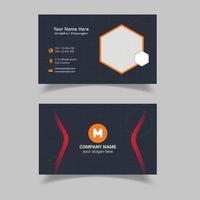 Corporate Business Card Design With Double-Sides For Advertising. vector