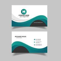 Corporate Business Card Design With Double-Sides For Advertising. vector