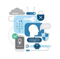 Cyber Security and Electronic Devices vector