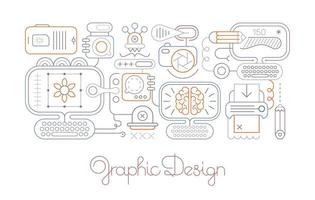 Graphic Design vector line art