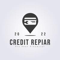 punto de reparación de crédito lugar logo vector ilustración diseño