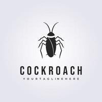 cockroach insect vintage pest logo vector illustration design