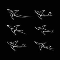 Flying airplane icons vector