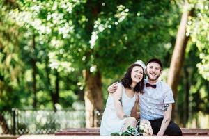 beautiful couple in the city photo