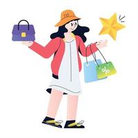 A shopping review flat illustration vector