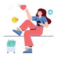 Persons having fun, flat illustration of party vector