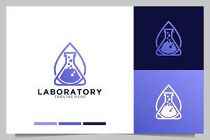 laboratory with drop water modern logo design vector