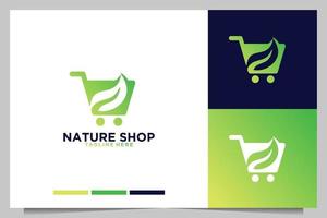 nature shop modern logo design vector