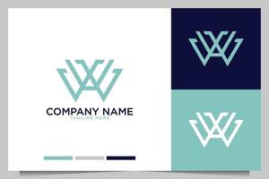 letter W with A monogram logo design vector