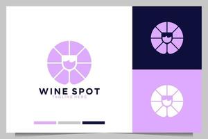 modern wine spot with circle logo design vector