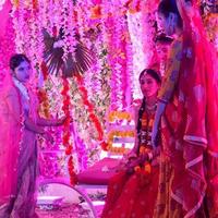 New Delhi, India - August 13, 2022 - Cute Indian dressed up as Lord Krishna and Radha on the occasion of Krishna Janmastami Festival in Delhi India, Radha Krishna performance on Janmashtami festival photo