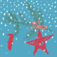 Page Advent Calendar 25 days of Christmas with space for text. vector