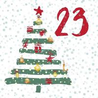 Page Advent Calendar 25 days of Christmas with space for text. vector