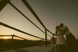 beautiful couple in the city photo