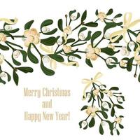 Set festive garlands of holly berry vector