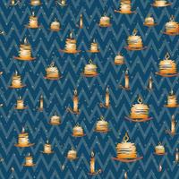 Holiday hand drawn sketch seamless background with candles vector