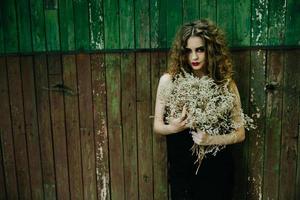 Vintage woman as witch photo