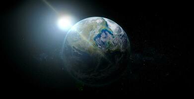 Planet Earth on space background. Elements of this image furnished by NASA. photo