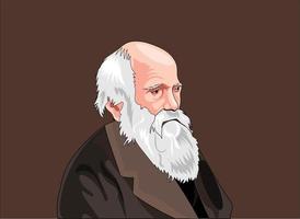 vector de charles robert darwin. 12 de febrero día de darwin