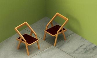 Muebles de silla modelo 3d en la casa. foto