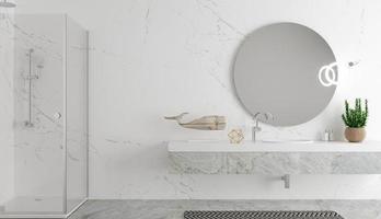 cuarto de baño moderno interior en cómoda de estilo escandinavo foto