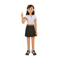Young girl people got an idea 3d character illustration png