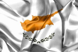 Cyprus flag - realistic waving fabric flag photo