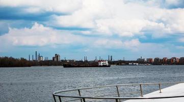 Transport by industrial boat on the river photo