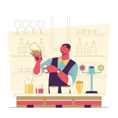Bartender Make Cocktail Concept