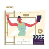 Actress Reading Script vector