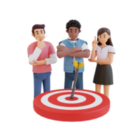 teenager looking at the target 3D character illustration png