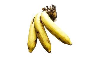 Close-up banana on black wood background Clipping path photo