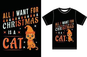 Todo lo que quiero para Navidad es un gato. vector