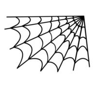 Spider web Halloween decoration in doodle technique vector