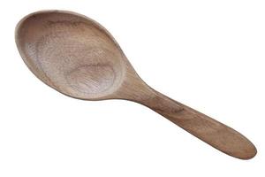 Ladle made from wooden isolated on white background included clipping path. photo