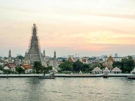 Temple of Dawn pagoda under twilight sky photo