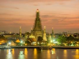 Temple of Dawn pagoda under twilight sky photo