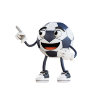 fotboll maskot med pekande finger 3d karaktär illustration png