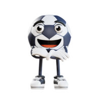 football mascot crossed arms 3d character illustration png