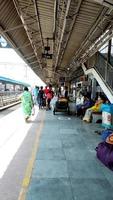passenger on platforms at the railway station of ludhiana photo
