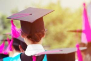 blurred image,the student graduation during commencement success graduates of the university, Concept education congratulation. Graduation Ceremony ,Congratulated the graduates in University. photo