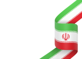 Iran flag design national independence day banner element transparent background png