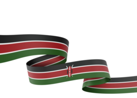 Kenya flag design national independence day banner element transparent background png