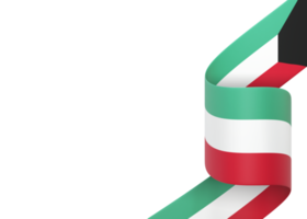 Kuwait flag design national independence day banner element transparent background png