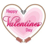 Valentine bow and arrow vector design, bow and arrow with heart shape, happy valentines day