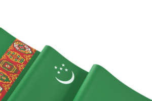drapeau turkménistan conception fête de l'indépendance nationale élément de bannière fond transparent png