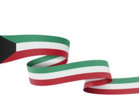 Kuwait flag design national independence day banner element transparent background png