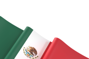 Mexico flag design national independence day banner element transparent background png