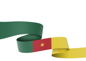 design de bandeira de camarões elemento de banner do dia da independência nacional fundo transparente png